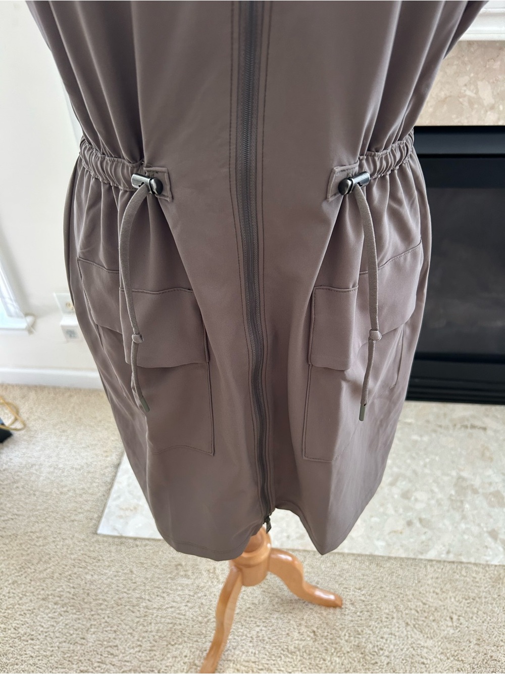 Beyond Yoga Neutral Zip Hoodie Jacket in Taupe - Picture 3 of 9